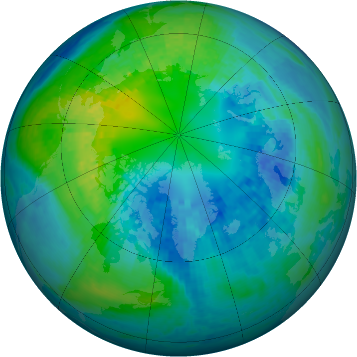 Arctic ozone map for 17 October 2003